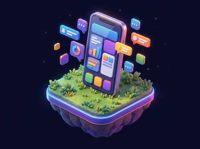 Minh hoạ 3D dịch vụ: App di động